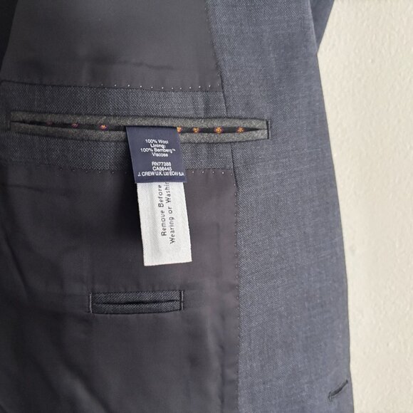 $1200 J.CREW Classic Ludlow Navy Wool Suit 38-40 Long, Pants 34x32 - Picture 10 of 15